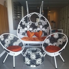Bộ Ghế Xích Đu Đôi Mây Nhựa Sân Vườn MN44