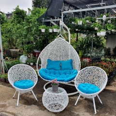 Bộ Xích Đu Đôi Mây Nhựa MN54