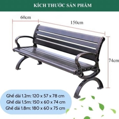 Ghế Băng Công Viên Nhôm Đúc GBN5