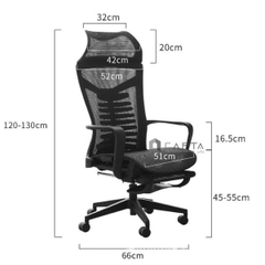 Ghế Công Thái Học Tựa Đầu Có Gác Chân GX14