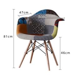 Ghế Eames Có Tay Thổ Cẩm Chân Sắt