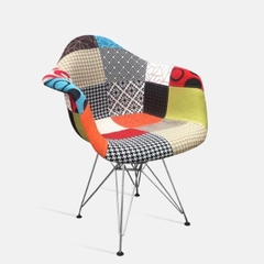 Ghế Eames Có Tay Thổ Cẩm Chân Sắt