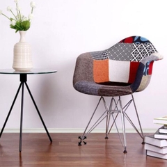 Ghế Eames Có Tay Thổ Cẩm Chân Sắt