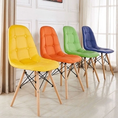 Ghế Eames Da Cúc Chân Gỗ Nhập Khẩu