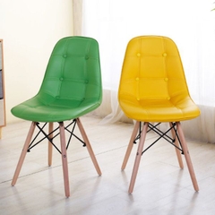 Ghế Eames Da Cúc Chân Gỗ Nhập Khẩu