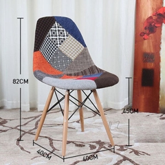 Ghế Eames Nhựa Đúc Thổ Cẩm Chân Sắt