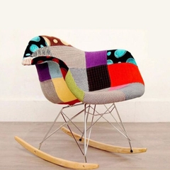 Ghế Eames Thổ Cẩm Chân Bập Bênh