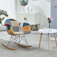 Ghế Eames Thổ Cẩm Chân Bập Bênh