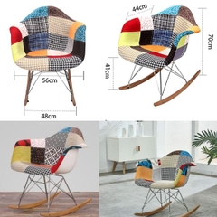 Ghế Eames Thổ Cẩm Chân Bập Bênh