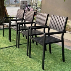 Bộ Bàn Ghế Nhôm Đúc Polywood Ngoài Trời 6 Ghế ND14