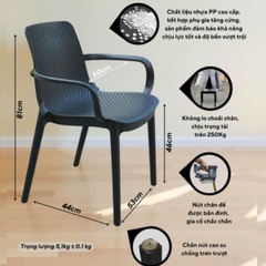 Ghế Nhựa Đúc Có Tay GN23A