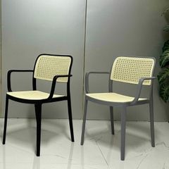 Ghế Nhựa Đúc Holly Giả Mây Có Tay GN08