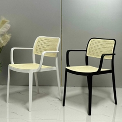 Ghế Nhựa Đúc Holly Giả Mây Có Tay GN08