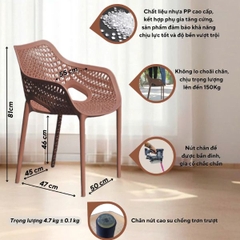 Ghế Nhựa Đúc Lưng Lưới Cao Cấp