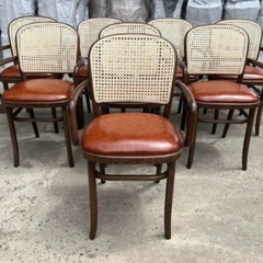 Ghế Thonet  Có Tay Tựa Mây Gỗ Sồi GT02