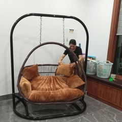 Xích Đu Đôi Mây Nhựa Sân Vườn MN56