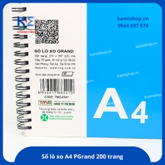 Sổ lò xo A4 bìa giấy PGrand 8541 200 trang