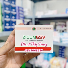 Viên uống kẽm ngừa mụn Zicum GSV Gluconat 105mg - hộp 60 viên
