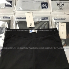 Quần legging nữ lửng ELY nâng mông GU chất umi hàn cao cấp quần ngố mặc nhà dáng ôm bó lưng cao tập gym yoga ELY220