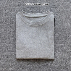 Áo croptop nữ tay dài cổ tròn vải thun coton co giãn 4 chiều kiểu basic dáng ôm body màu đen đẹp ELY278