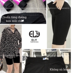 Quần legging nữ lửng ELY nâng mông GU chất umi hàn cao cấp quần ngố mặc nhà dáng ôm bó lưng cao tập gym yoga ELY220