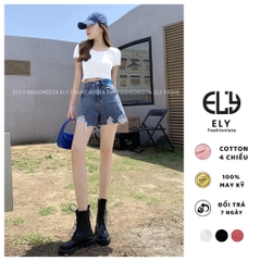 Áo croptop cổ vuông nữ ELY  thun ôm body tanktop 3 lỗ cộc tay cao cấp nhiều màu đen trắng tím nâu hồngELY218