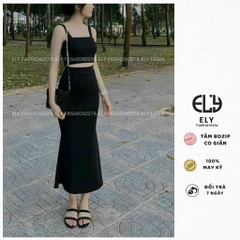 Chân Váy Dài Đuôi Cá Jean công sở chất thun tăm bozip cao cấp dày dặn siêu mềm co giãn tôn dáng ELY101