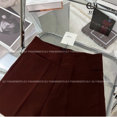 Quần ống loe nữ Choosee lưng cạp cao 2 cúc baggy vải đẹp kiểu dài suông loe rộng culottes màu đen CHS212