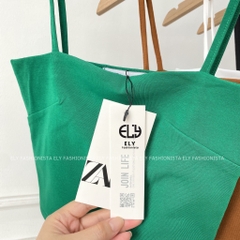 Áo hai dây croptop ELY nữ dáng ôm chiết eo không đệm vải cotton tank top co giãn tốt thoáng mát  freesize ELY223..