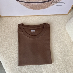 Áo phông nữ ELY dài tay dáng ôm body thun cotton trơn HÀNG DÀY CAO CẤP cổ tròn màu đen trắng nâu xanh ELY235