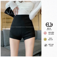 Quần short nữ ELY cạp cao chất umi hàn cao cấp co giãn tốt khóa giọt lệ sau tôn dáng phong cách trẻ trung cá tính ELY222