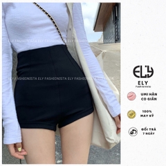 Quần short nữ ELY cạp cao chất umi hàn cao cấp co giãn tốt khóa giọt lệ sau tôn dáng phong cách trẻ trung cá tính ELY222