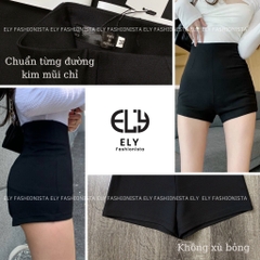 Quần short nữ ELY cạp cao chất umi hàn cao cấp co giãn tốt khóa giọt lệ sau tôn dáng phong cách trẻ trung cá tính ELY222