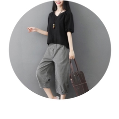 Sét đồ bộ nữ Bomber caro mặc nhà áo chất thô đũi tay lỡ quần kẻ caro chất thô  cao cấp ống suông năng động  ELY003