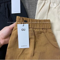 Quần đùi nữ ElyFashionista cạp chun năng động vải đũi hàn mềm mát kiểu trơn basic ELY219