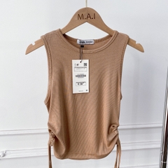 Áo ba lỗ sát nách croptop nữ ôm body ELYFASHIONISTA, chất borip 100% cotton cao cấp, 3 màu trắng đen nâu trẻ trung ELY209