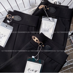 Quần baggy nữ lưng cao dài tôn dáng phối nơ cạp chun cao cấp, quần tây baggy nữ cạp cao đi học đi làm sang chảnh ELY213