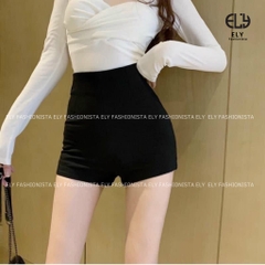 Quần short nữ ELY cạp cao chất umi hàn cao cấp co giãn tốt khóa giọt lệ sau tôn dáng phong cách trẻ trung cá tính ELY222