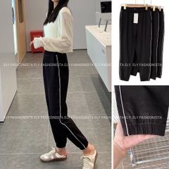 Quần jogger nữ trơn cạp chun chất Mỳ Hàn Cao Cấp ELY viền ly đứng dáng nổi bật phong cách thể thao ELY216