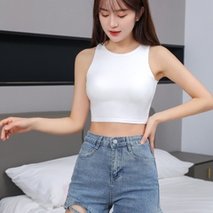 Áo croptop 3 lỗ nữ thun tăm CAO CẤP co giãn tốt ôm sát body tôn dáng ELY269