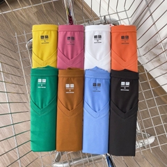 Áo phông nữ ELY trơn cổ tim ngắn tay dáng suông cotton basic đẹp trắng cao cấp, áo  thun nữ cổ V cộc tay đen ELY205