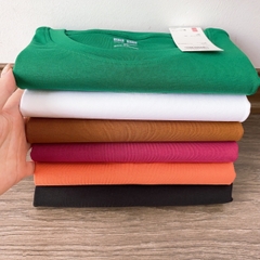 Áo phông nữ cổ tròn tay ngắn ôm body kiểu basic vải thun cotton borip cao cấp co giãn 4c không bai nhão trắng đen ELY207
