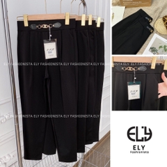 Quần baggy nữ lưng cao dài tôn dáng phối nơ cạp chun cao cấp, quần tây baggy nữ cạp cao đi học đi làm sang chảnh ELY213