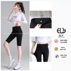 Quần legging nữ lửng ELY nâng mông GU chất umi hàn cao cấp quần ngố mặc nhà dáng ôm bó lưng cao tập gym yoga ELY220