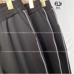 Quần jogger nữ trơn cạp chun chất Mỳ Hàn Cao Cấp ELY viền ly đứng dáng nổi bật phong cách thể thao ELY216