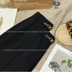 Quần baggy nữ lưng cao dài tôn dáng phối nơ cạp chun cao cấp, quần tây baggy nữ cạp cao đi học đi làm sang chảnh ELY213