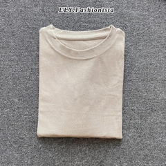 Áo croptop nữ tay dài cổ tròn vải thun coton co giãn 4 chiều kiểu basic dáng ôm body màu đen đẹp ELY278