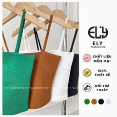 Áo hai dây croptop ELY nữ dáng ôm chiết eo không đệm vải cotton tank top co giãn tốt thoáng mát  freesize ELY223..