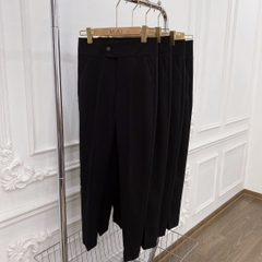 Quần baggy nữ lưng cạp cao đai vải vuông cúc lệch đồ công sở đi học form đẹp màu đen ghi ELY230