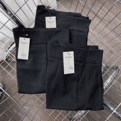 Quần baggy nữ lưng cạp cao đai vải vuông cúc lệch đồ công sở đi học form đẹp màu đen ghi ELY230